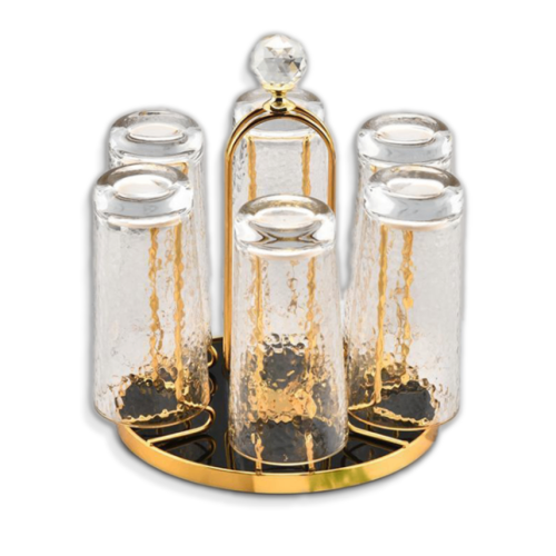 360 ডিগ্রি ঘূর্ণায়মান ডাইনিং টেবিল গ্লাস ধারক, গোল্ডেন মেটাল স্টেইনলেস স্টিল গ্লাস স্ট্যান্ড,