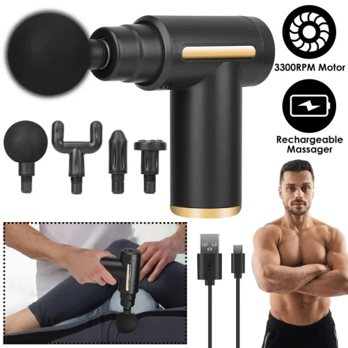 পূর্ণ শরীরের পেশীর জন্য ম্যাসাজ গান, স্ক্রিন ডিসপ্লে সহ শরীরের ব্যথা উপশমের জন্য বন্দুক, আপগ্রেড পারকাশন ডিপ টিস্যু গান, ঘাড়ের কাঁধের পিছনের বাহুতে 4টি মাথা সহ ম্যাসাজার ফ্যাসিয়াল গান