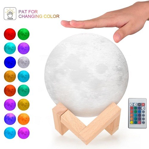 3D Moon Lamp 12 Colors With Remote Control