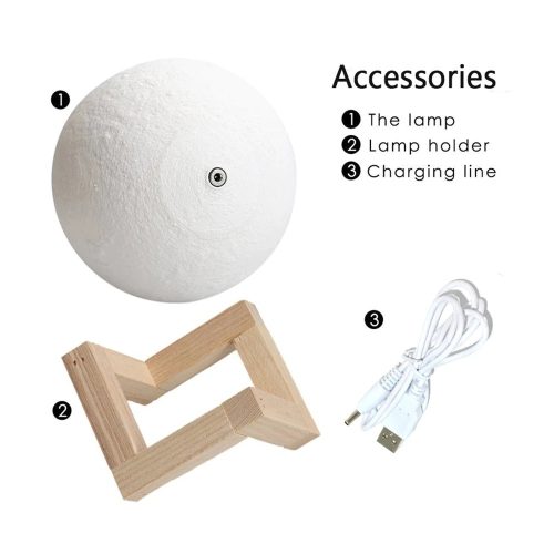 3D Moon Lamp 12 Colors With Remote Control