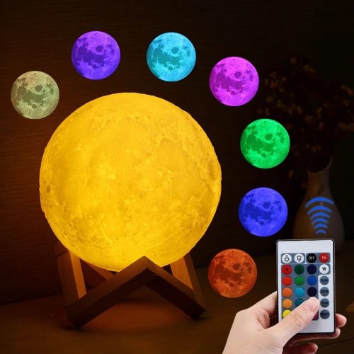 3D Moon Lamp 12 Colors With Remote Control
