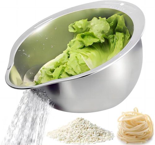 রাইস ওয়াশার ছাঁকনি বাটি স্টেইনলেস স্টিলের চাল ধোয়ার বাটি চাল চালনি কোলান্ডার ফল এবং সবজি ছাঁকনি রান্নাঘরের সরঞ্জাম