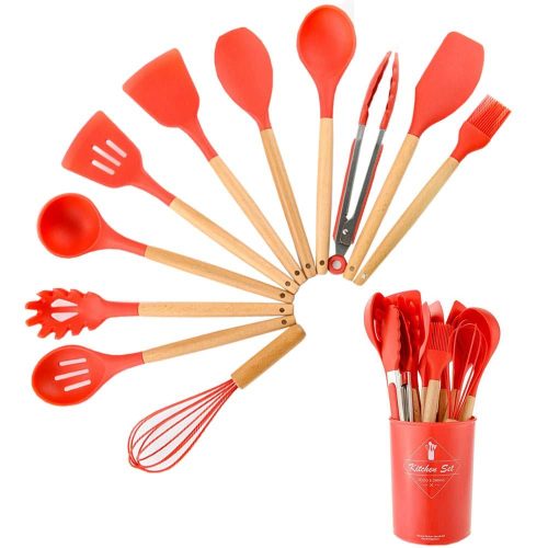 12 Pcs Silicone Kitchen Spoon Set