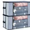 Blanket Storage Bag, Foldable Space-saving Non-woven Fabric Folding Stackable Blanket Storage Bag for Wardrobe