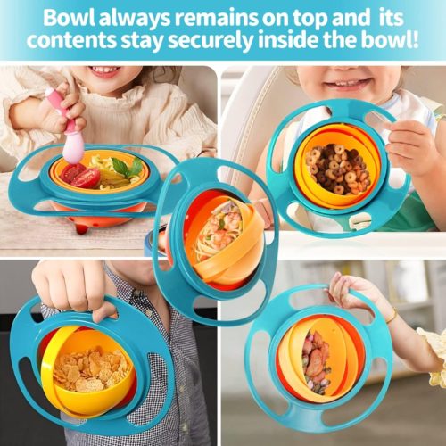 Gyro Bowl 360 Degree Rotating Bowl with Lid for Baby Feeding Bowl