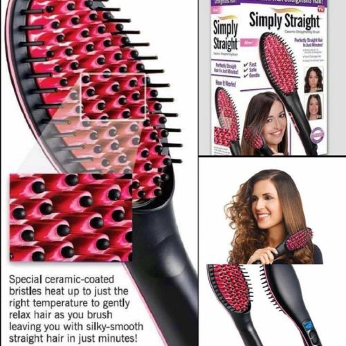 Simply Straight Ceramic Heat Hair Straightening Brush With Digital Control, Ceramic Heat Hair Straight Brush with Digital Control
