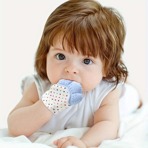 1Pcs Baby Silicone Mitten Teether Glove, Silicone Teething Mitt