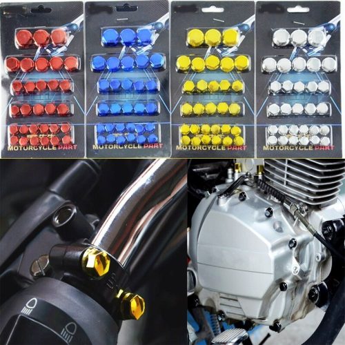 30Pcs Motorcycle Screw Nut Bolt Cap Cover Modification Decorative Universal Frame Sliders Sleeve Muff For Bike, motorcycles, electric motorcycles, scooters