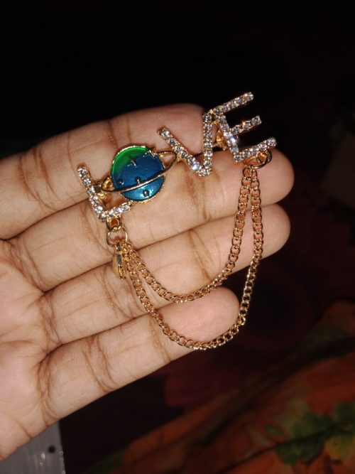 Love Chain Design Brooch Hijab Safety Pin for Girls and Women