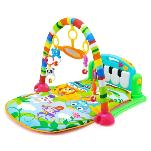 Baby Gym Play Mat Activity Center, Kick and Play Piano Gym Mat with Music and Lights, Gifts for Baby Newborn Toddler Infants Boys Girls