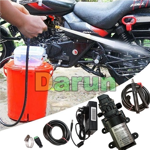 Portable Bike / Car Washer Combo Water Pump Hose Pipe Spray Gun Full Set, Water Pump for Bike Or Car Wash & Garden Irrigation