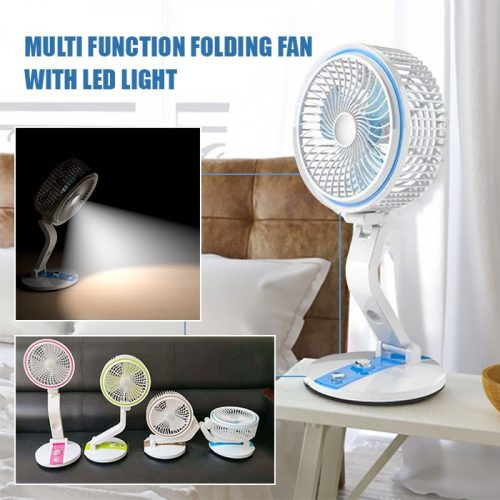 Rechargeable Folding Fan With LED Light, LR Fan