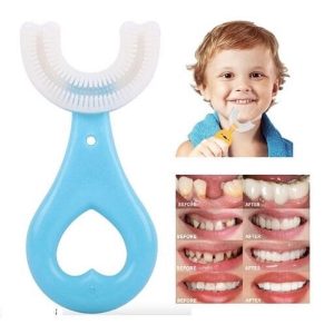 U Shaped Silicone Toothbrush for Kids Children, For Tooth Cleaning