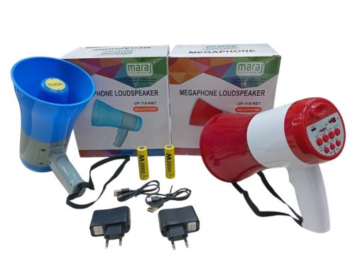 Hand Mike Speaker - Hand Mic, Handheld Megaphone with Recorder USB and Memory Card Input for Announcing; Talk; Record; Play; Siren; Music with Battery and Charger