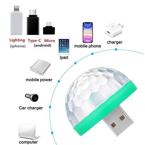 Usb Mini Led Disco Magic Ball Lights, Sound Sensor Led Small Magic Ball Light