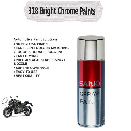 Sanvo Spray Paint (318 Bright Chrome) Metallic Bright Chrome Color Aerosol Spray Paint