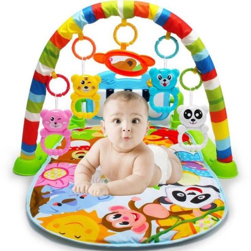 Baby Gym Play Mat Activity Center, Kick and Play Piano Gym Mat with Music and Lights, Gifts for Baby Newborn Toddler Infants Boys Girls