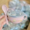Stainless Steel Baby Feeding Bowl with Spoon Set