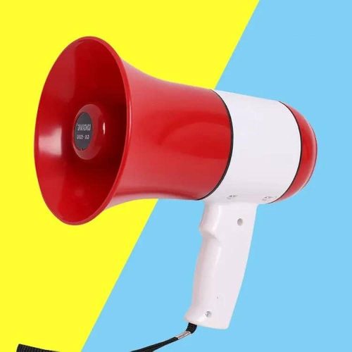 Hand Mike Speaker - Hand Mic, Handheld Megaphone with Recorder USB and Memory Card Input for Announcing; Talk; Record; Play; Siren; Music with Battery and Charger