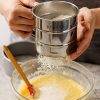 Flour Sifter, Stainless Steel Sifter for Baking, Double Layer Fine Mesh Baking Sifter, One Hand Press Crank Sifter for Powdered Sugar Shaker Duster, Flour Sieve Sifter for Baking Cakes Rondauno