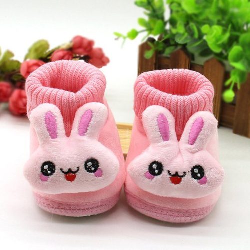 Rabbit Cartoon Baby Shoe, Warm Soft Sole Winter Plush and Thick Cotton Socks and Shoes