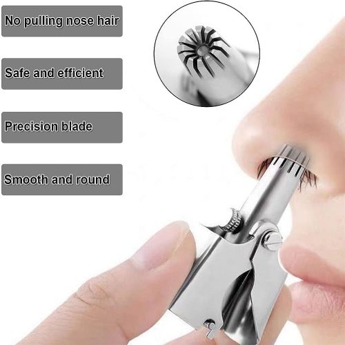 Nose Ear Hair Trimmer Manual Stainless Steel, Shaving And Unwanted Hair Removal Tool
