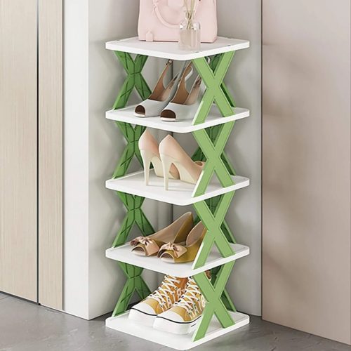 500ae42a-9e07-46c1-9430-0db48b5a4d5e 5 Layer Foldable Shoe Rack Organizer, Smart Foldable Shoe Rack