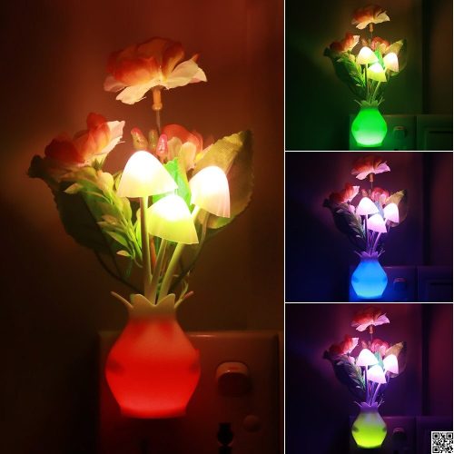 6457b4c4-197e-42bb-8fdd-b9a56d7214e3 Romantic LED Mushroom Night Light, Day Night Sensor LED Mushroom Light