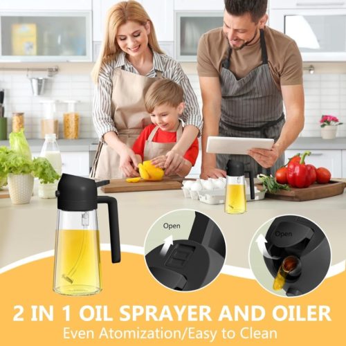 ১ এর মধ্যে ২ অয়েল স্প্রেয়ার এবং অয়েল ডিসপেনসার বোতল ৫০০ মিলি