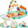Baby Gym Play Mat Activity Center, Kick and Play Piano Gym Mat with Music and Lights, Gifts for Baby Newborn Toddler Infants Boys Girls