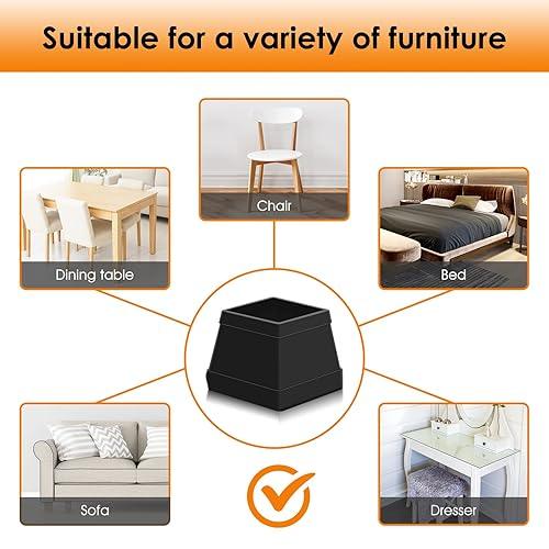 Silicone Chair Leg Square Caps 4Pcs/set