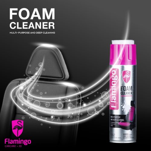 Flamingo Multi-Purpose Foam Cleaner with Brush– 650 ml, Dry Wash Foam Cleaner Spray