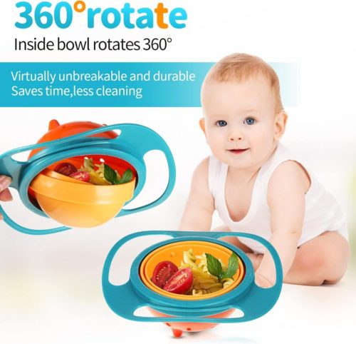 Gyro Bowl 360 Degree Rotating Bowl with Lid for Baby Feeding Bowl