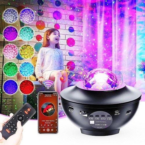 Starry Sky Galaxy Projector Lamp, Bluetooth USB Remote Control Music Player