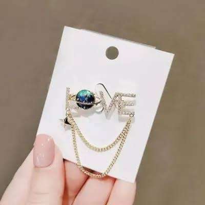 Love Chain Design Brooch Hijab Safety Pin for Girls and Women