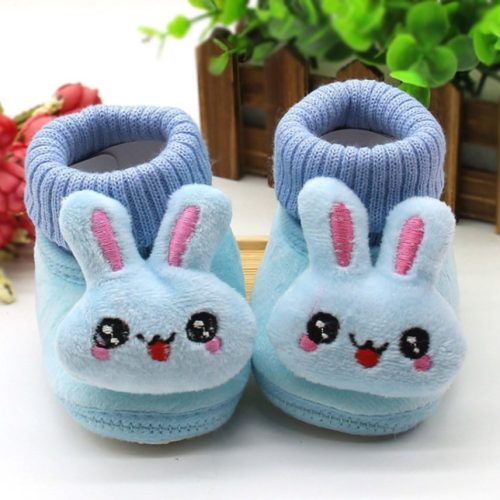 Rabbit Cartoon Baby Shoe, Warm Soft Sole Winter Plush and Thick Cotton Socks and Shoes