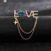 Love Chain Design Brooch Hijab Safety Pin for Girls and Women
