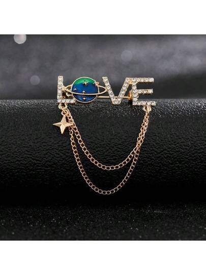 Love Chain Design Brooch Hijab Safety Pin for Girls and Women