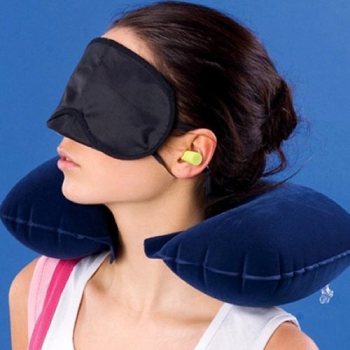 Travel Selection 3 in 1 with Comfort Neck Pillow Sleeping Eye Mask & Travel Earplug Set