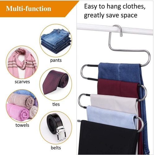 5 Layers Stainless Steel S Shape Multifunctional Clothes Hanger