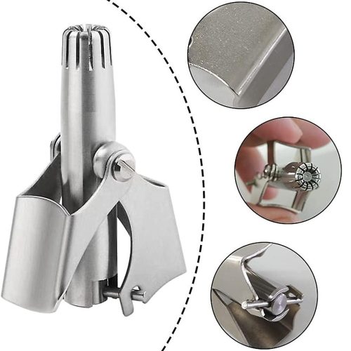 Nose Ear Hair Trimmer Manual Stainless Steel, Shaving And Unwanted Hair Removal Tool
