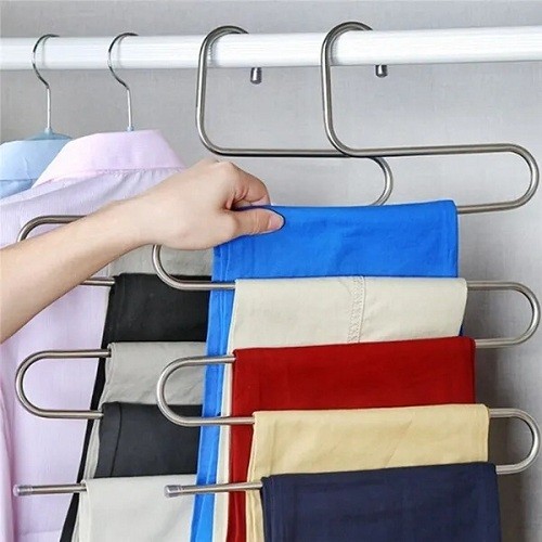5 Layers Stainless Steel S Shape Multifunctional Clothes Hanger