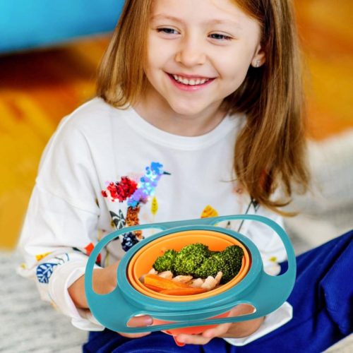 Gyro Bowl 360 Degree Rotating Bowl with Lid for Baby Feeding Bowl