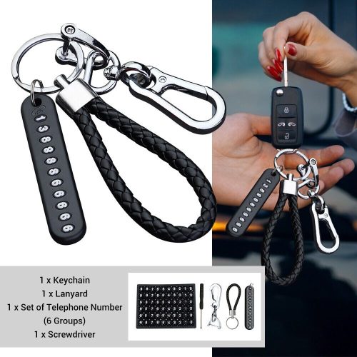 Anti-lost Phone Number Plate Pendant Keychain, Anti Lost Keyring With Phone Number Plate