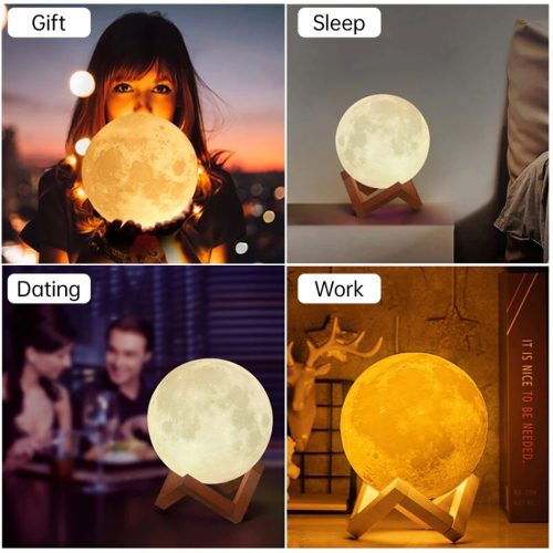 3D Moon Lamp 16 Colors With Remote Control