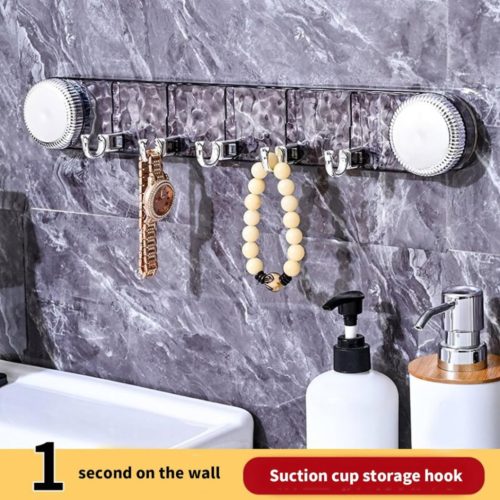 Multipurpose Rotating Suction Cup Hook with Strong Adhesion for Kitchen Supplies and Bathroom Organization