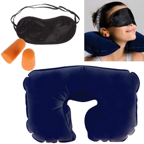 Travel Selection 3 in 1 with Comfort Neck Pillow Sleeping Eye Mask & Travel Earplug Set