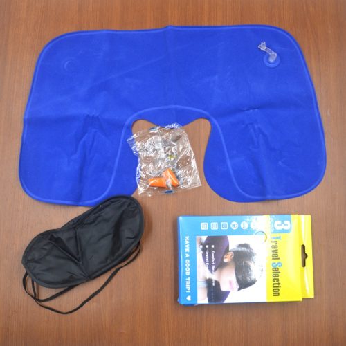 Travel Selection 3 in 1 with Comfort Neck Pillow Sleeping Eye Mask & Travel Earplug Set