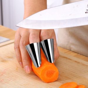 2Pcs Stainless Steel  Finger Guard Kitchen Tools, Nail Protector Safe Chopping Kitchen Tools