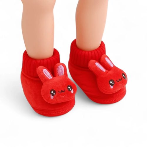 Rabbit Cartoon Baby Shoe, Warm Soft Sole Winter Plush and Thick Cotton Socks and Shoes